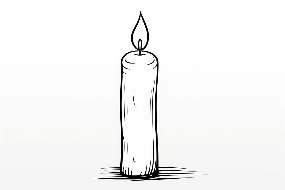 Candle sketch white line.