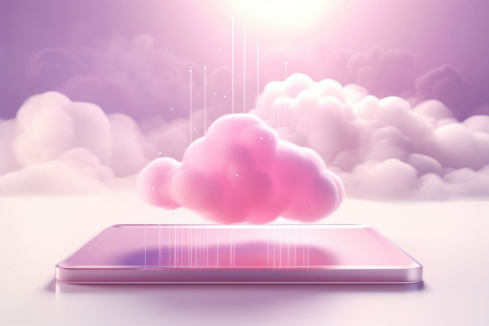 Digital abstract background technology cloud pink.