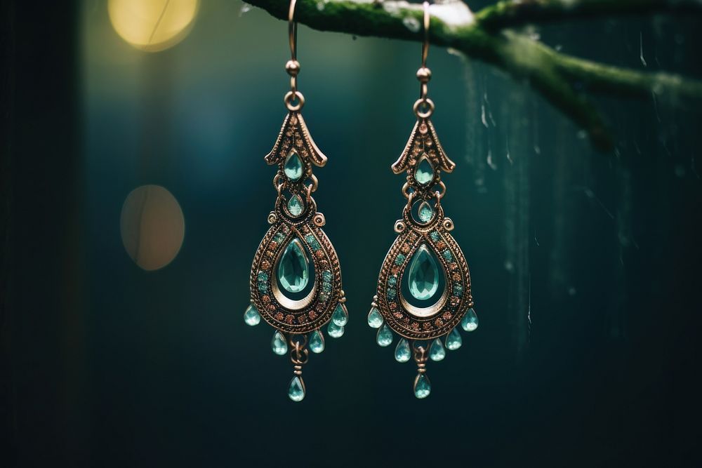 Beutyful earrings jewelry nature accessories.