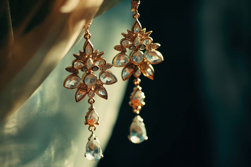 Pretty earrings gemstone jewelry diamond.