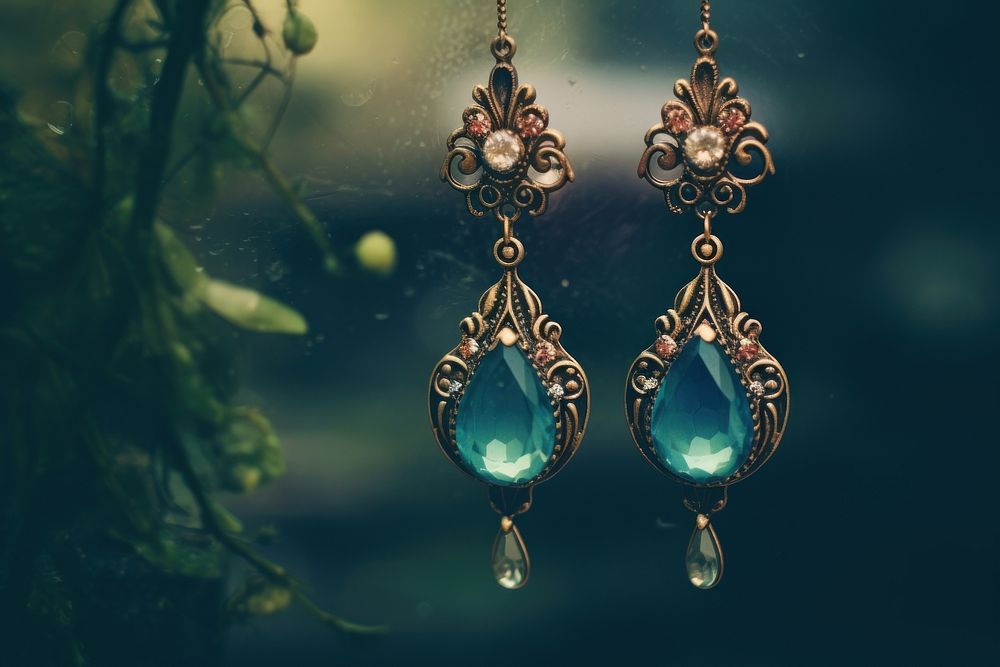 Pretty earrings gemstone jewelry accessories.