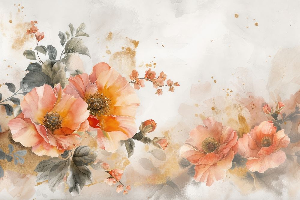 Floral watercolor background painting backgrounds pattern.