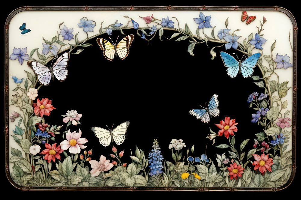 Butterflys and botanical pattern mosaic art accessories creativity.