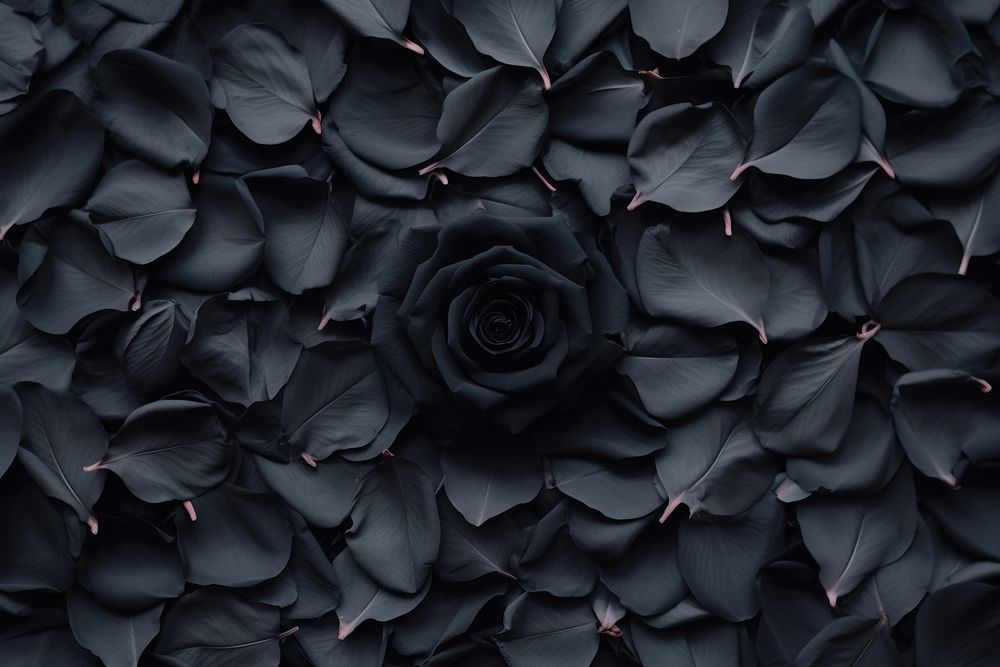 Black rose petal backgrounds monochrome fragility.
