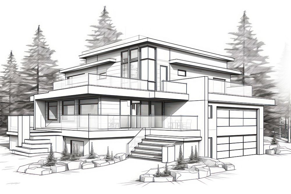 House sketch architecture building.
