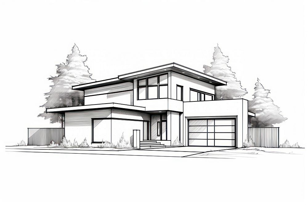 House sketch diagram drawing.