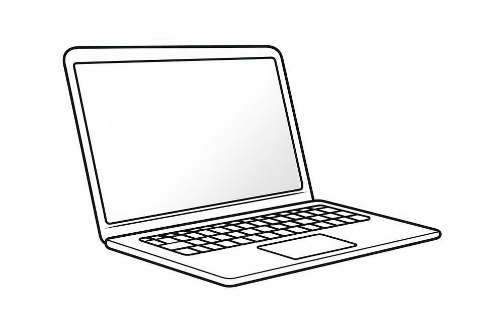 Laptop computer sketch line.