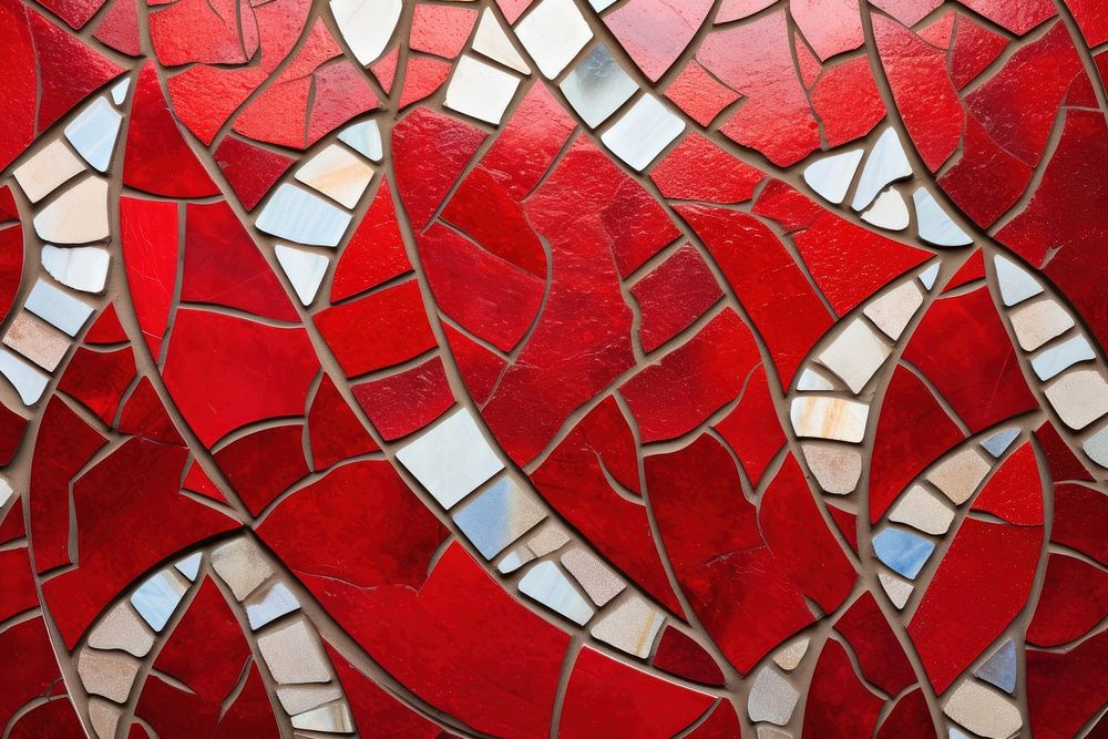 Red mosaic art backgrounds pattern.