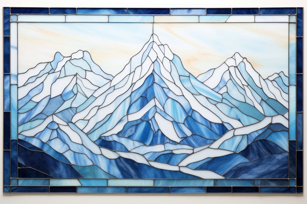 Mountain art mosaic glass.