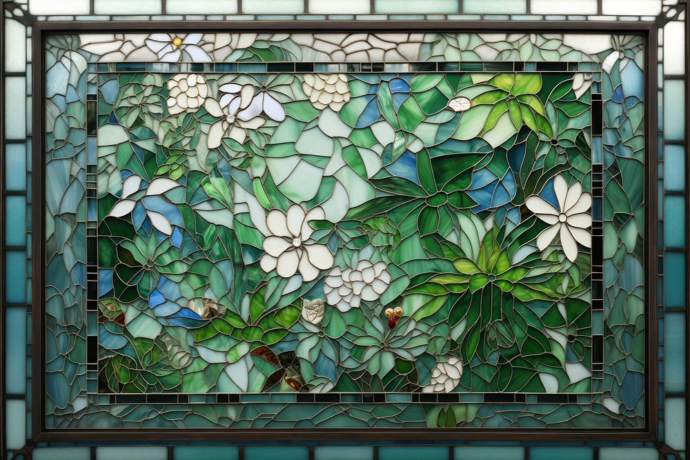 Botanical mosaic art backgrounds pattern.
