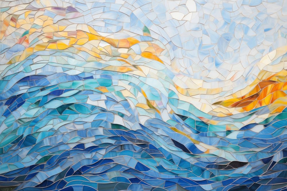 Ocean mosaic art backgrounds pattern.