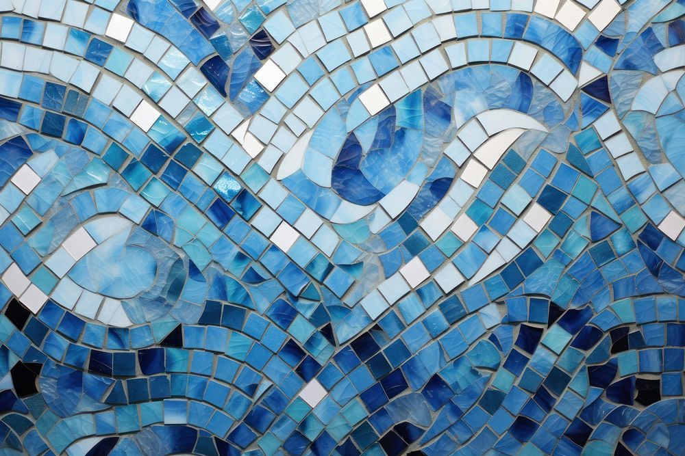 Ocean mosaic art backgrounds pattern.