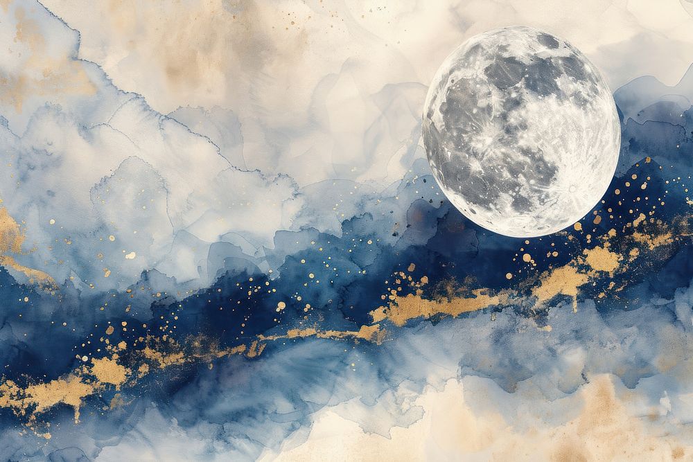 Moon watercolor background night moon backgrounds.