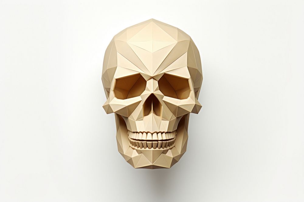 Paper skull art white background anthropology.