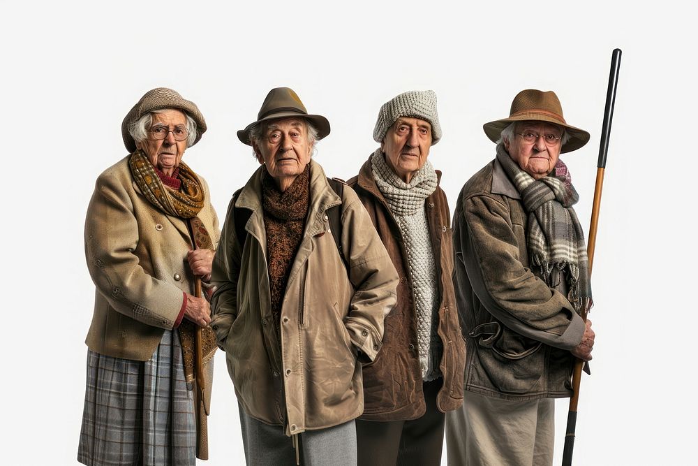 Elderly people adult photo coat.