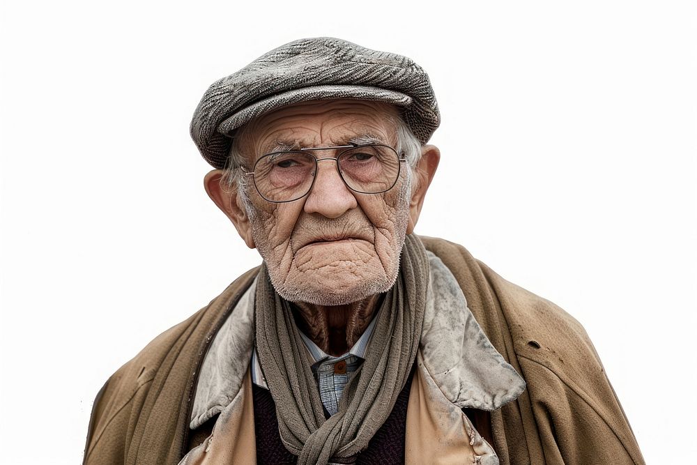 Elderly person portrait glasses adult.