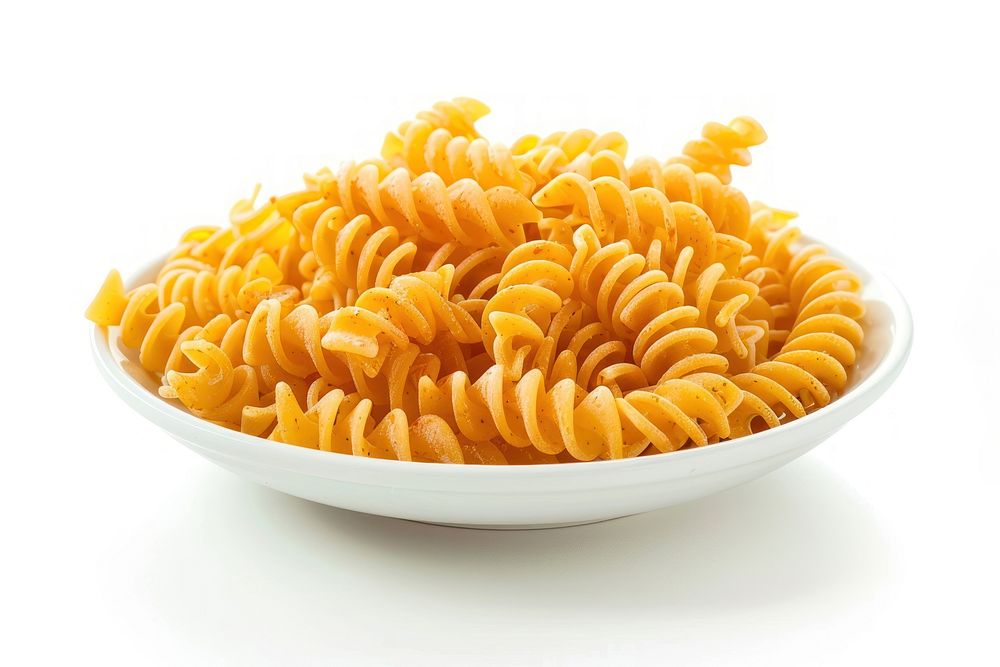 Pasta plate food white background.