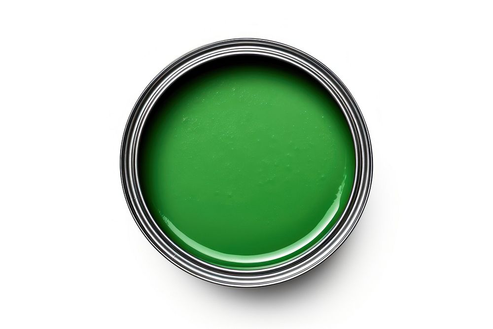 Open green paint can backgrounds white background cosmetics.