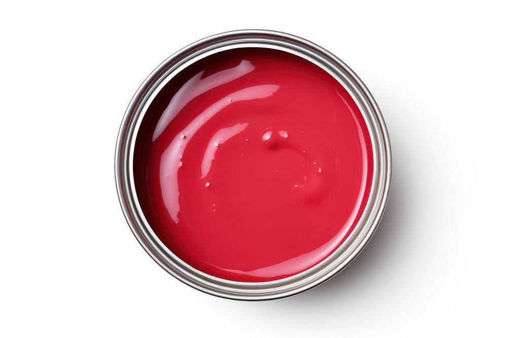 Open paint can white background cosmetics magenta.