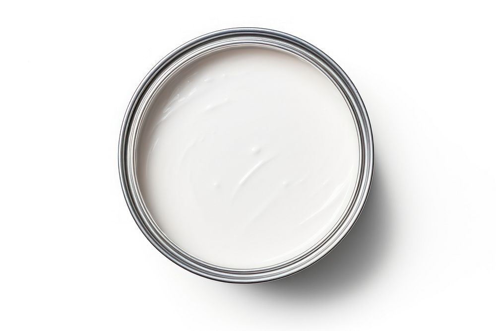 Open paint can backgrounds white white background.