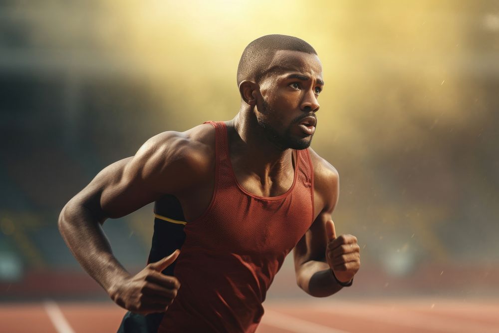 African American man run running adult determination.