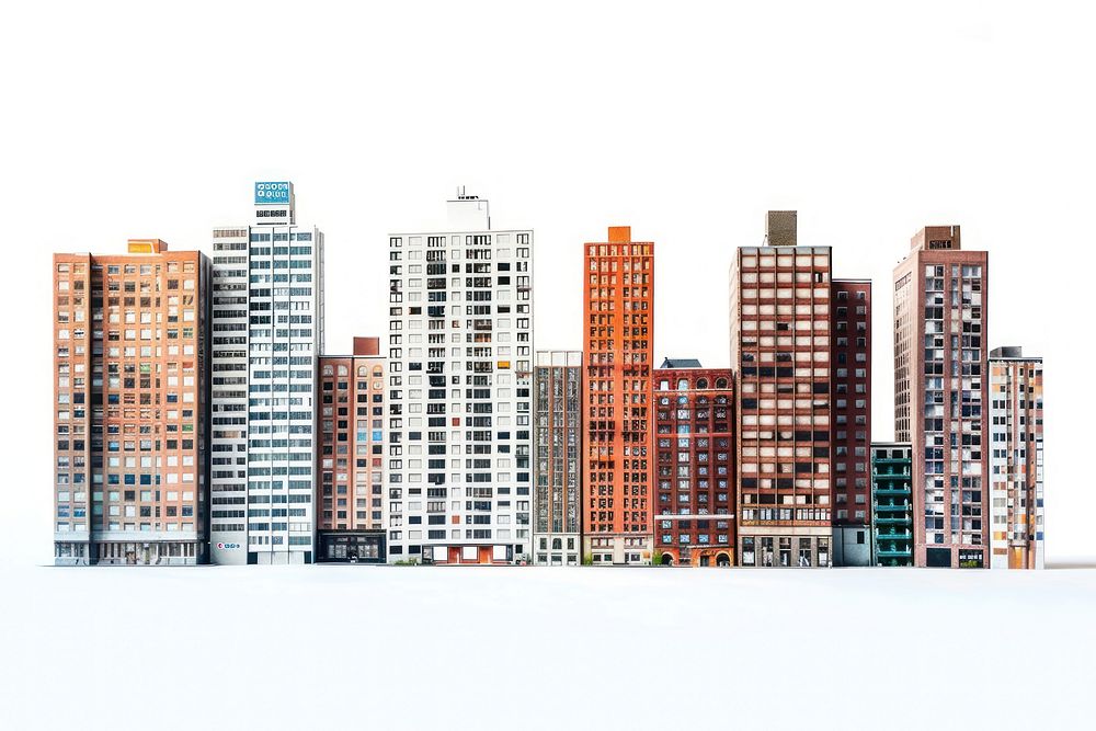 Buildings architecture city white background.