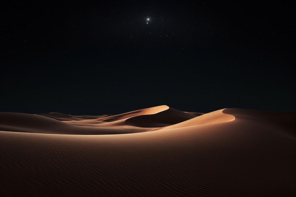 Desert night outdoors horizon.
