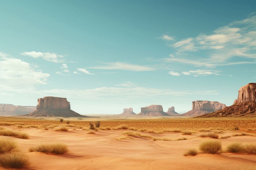 Desert tranquility landscape grassland.