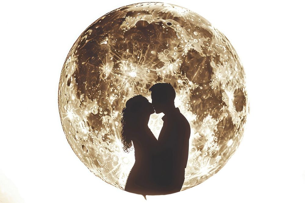 Honeymoon silhouette astronomy nature.