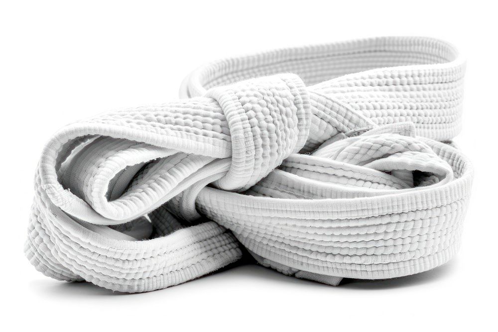 Judo white knot white background.