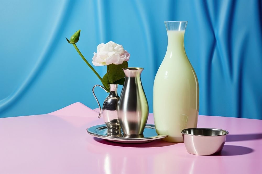 Milk still life flower table glass.