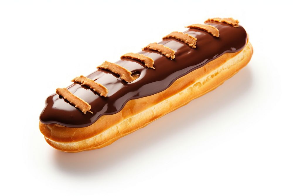 Eclair food white background condiment.