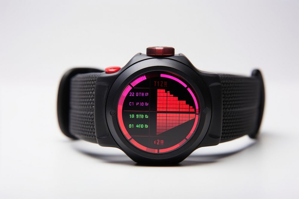 Heart rate monitor photography wristwatch electronics.