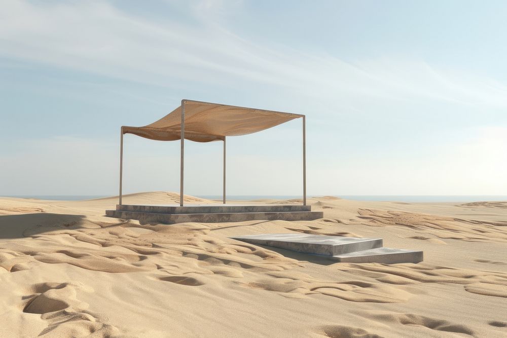Podium on sand architecture outdoors nature.