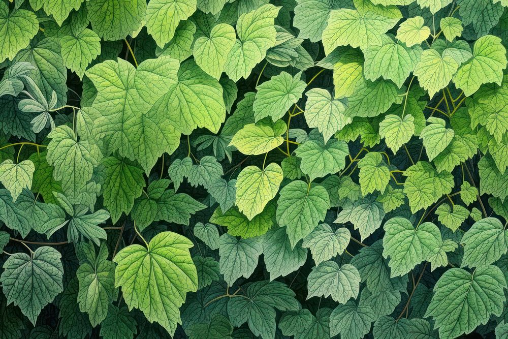 Illustration of a foliage plant green leaf.