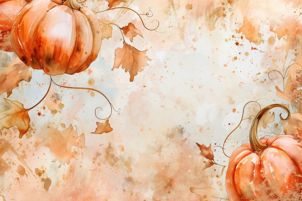 Pumpkin watercolor background backgrounds painting pumpkin.