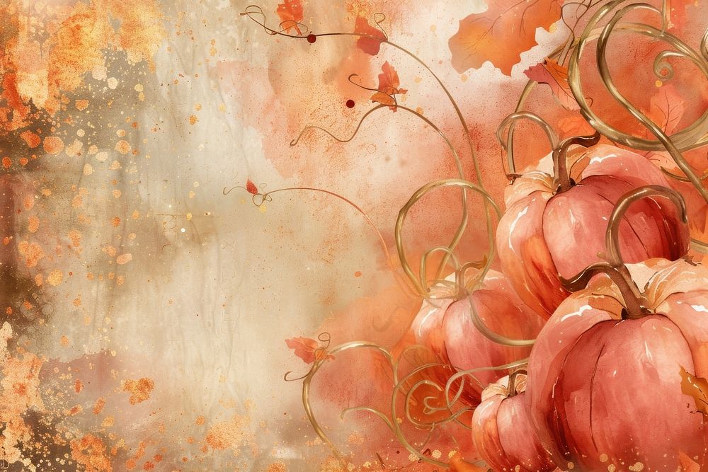 Pumpkin watercolor background backgrounds vegetable painting.