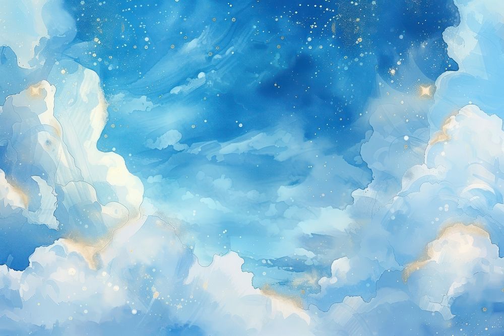Sky watercolor background nature cloud sky.