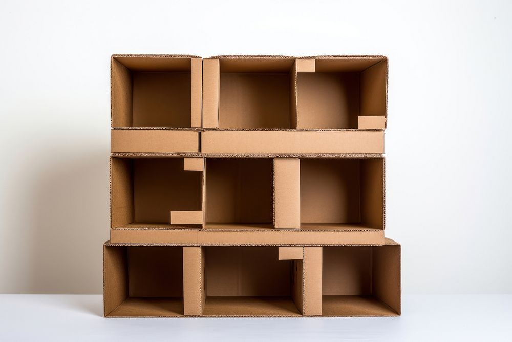 Storage shelves cardboard furniture carton.