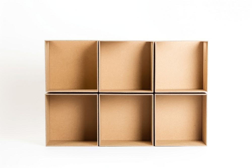 Storage shelves cardboard furniture carton.