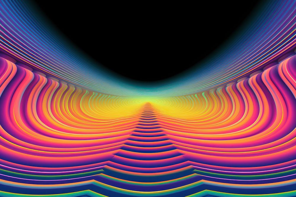 Mind bending flat line illusion poster of a space abstract pattern light.