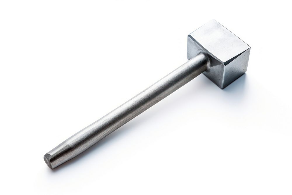 Machinist hammer with square head tool white background dumbbell.