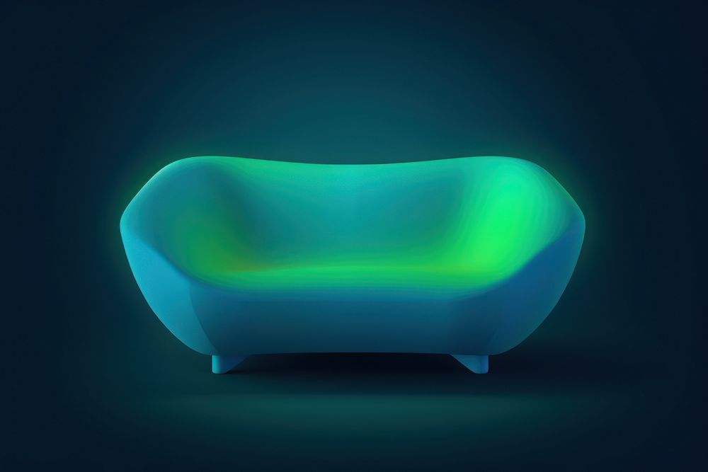 Abstact gradient illustration sofa abstract green blue.