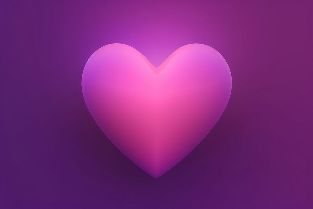 Abstract blurred gradient illustration heart purple pink illuminated.