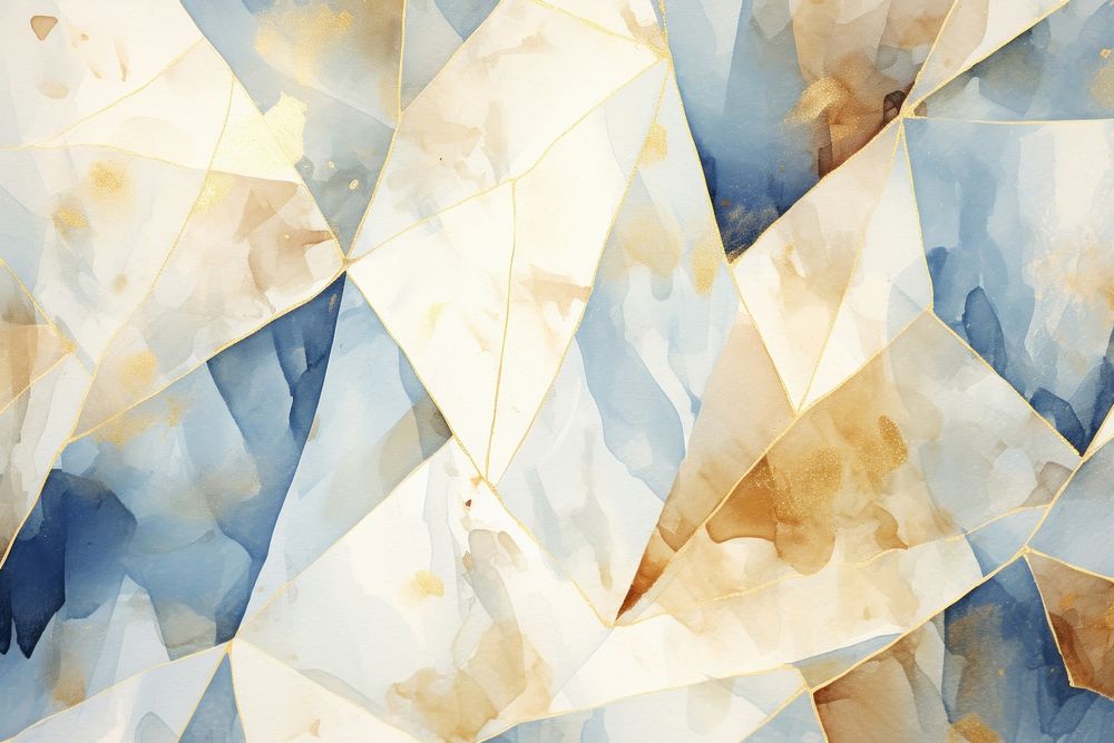 Bule crystal watercolor backgrounds painting pattern.