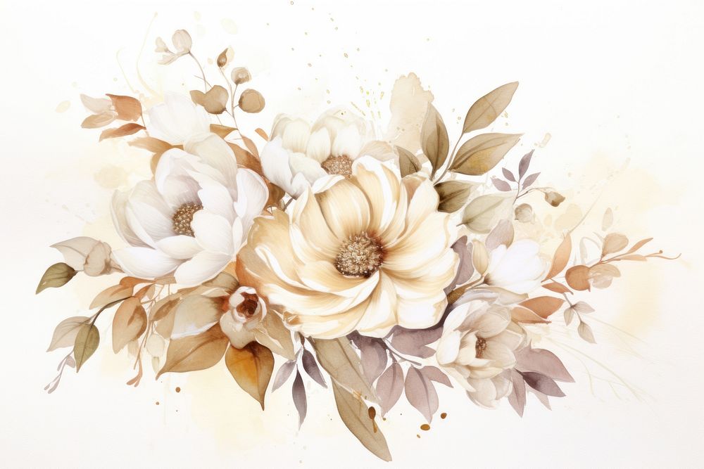 Bouquet watercolor background painting pattern flower.