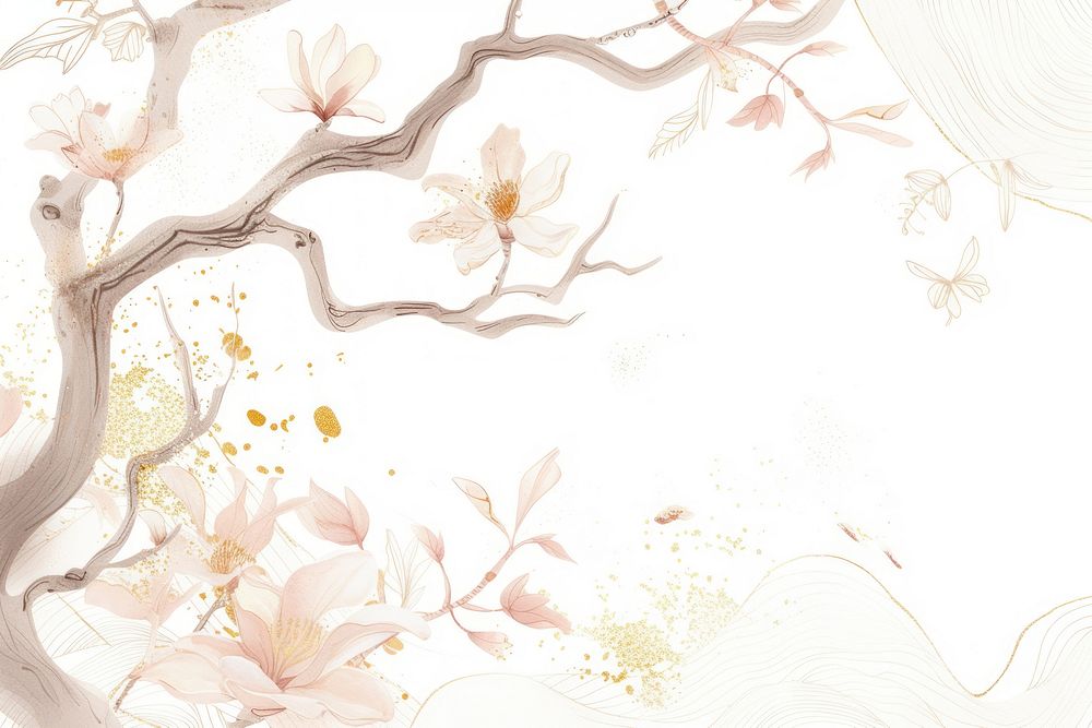 Branch chinese backgrounds blossom pattern.