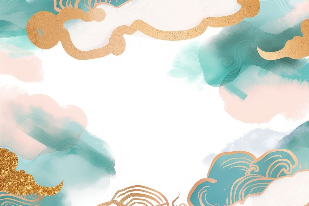 Chinese cloud sky backgrounds line art.