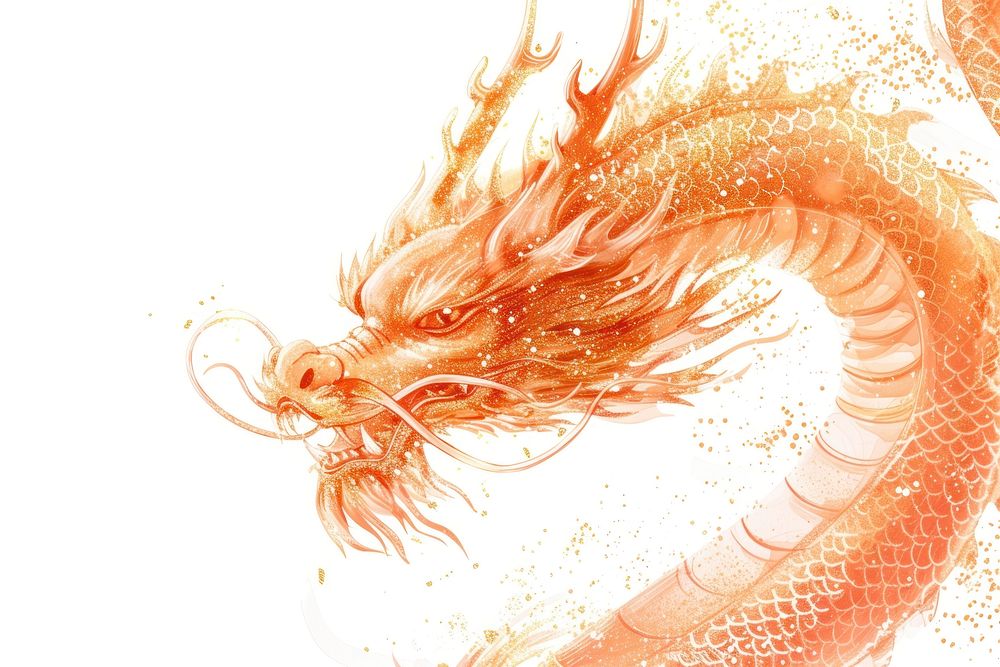 Chinese dragon creativity chandelier sketch.
