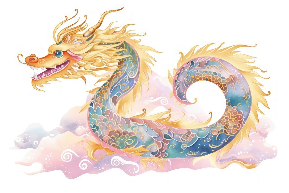 Chinese dragon creativity painted cartoon.